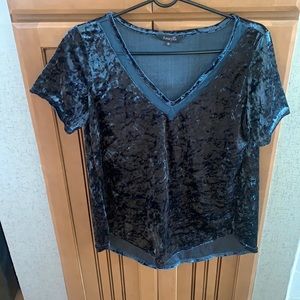 Navy blue crushed velvet size medium top